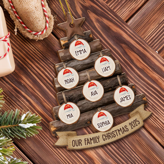 Our Family Christmas Tree With Santa Hats