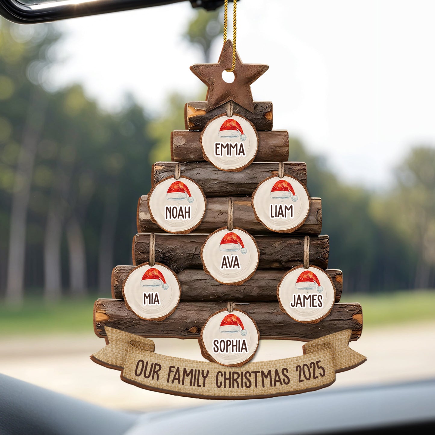 Our Family Christmas Tree With Santa Hats