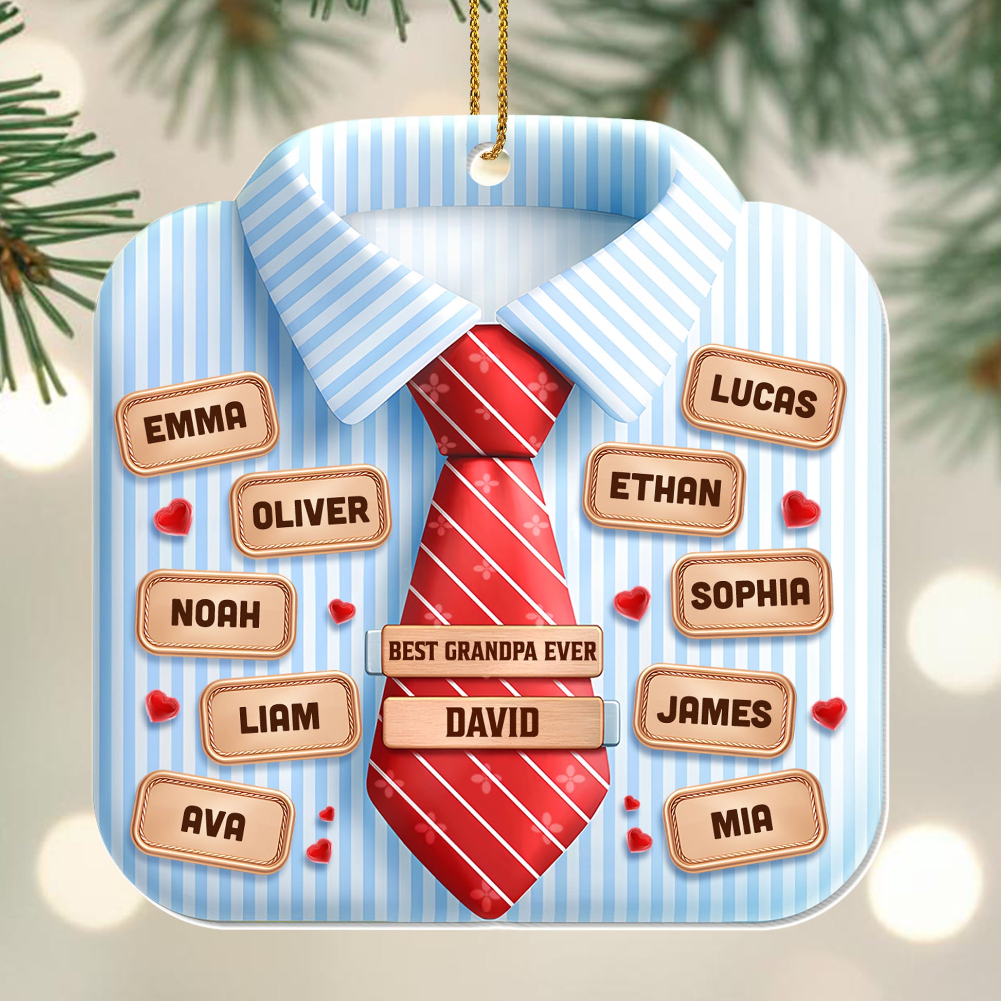 Best Grandpa Ever With Shirt And Tie Design