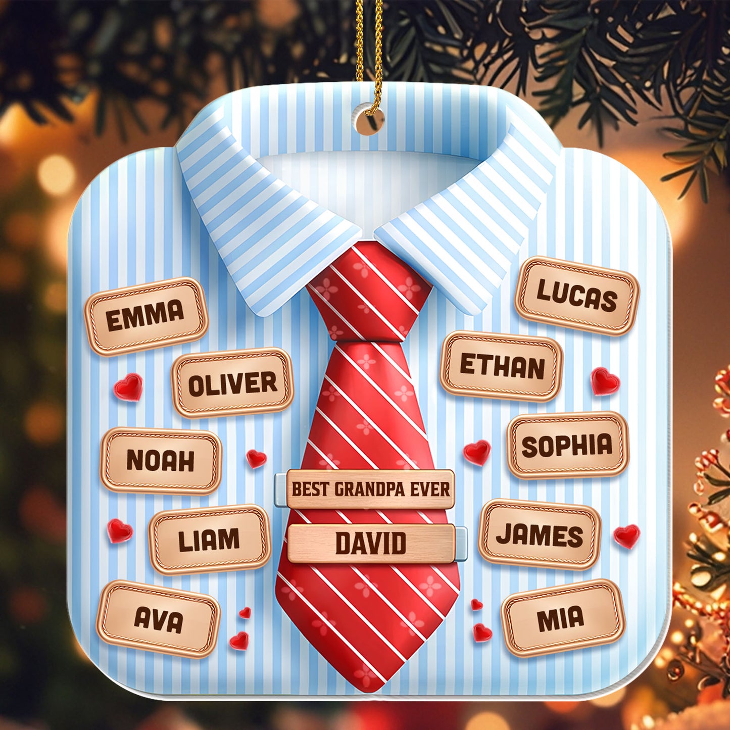 Best Grandpa Ever With Shirt And Tie Design