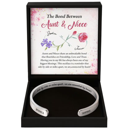 Side By Side Or Miles Apart, Connected By Heart, Floral Design