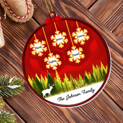 Serene Forest Scene With Snowflakes And Deer