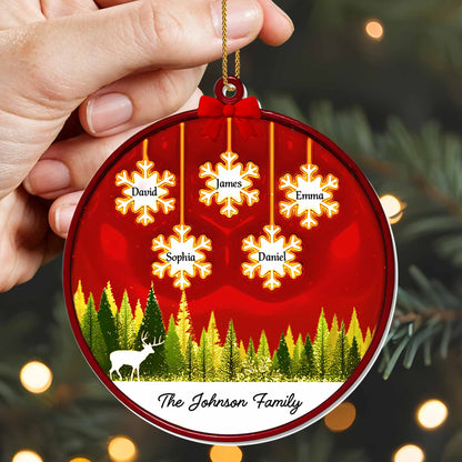 Serene Forest Scene With Snowflakes And Deer