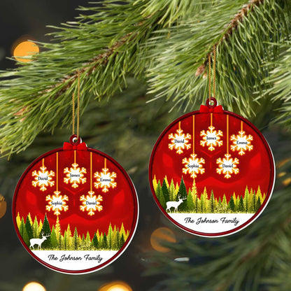 Serene Forest Scene With Snowflakes And Deer