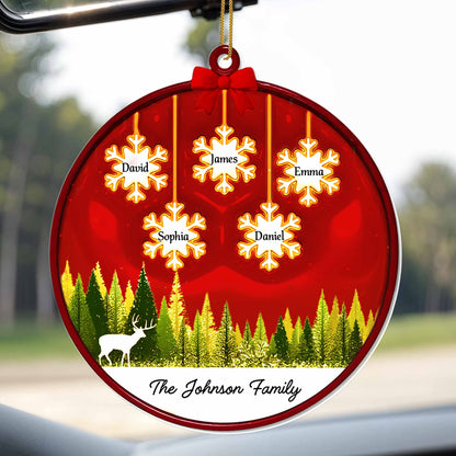 Serene Forest Scene With Snowflakes And Deer