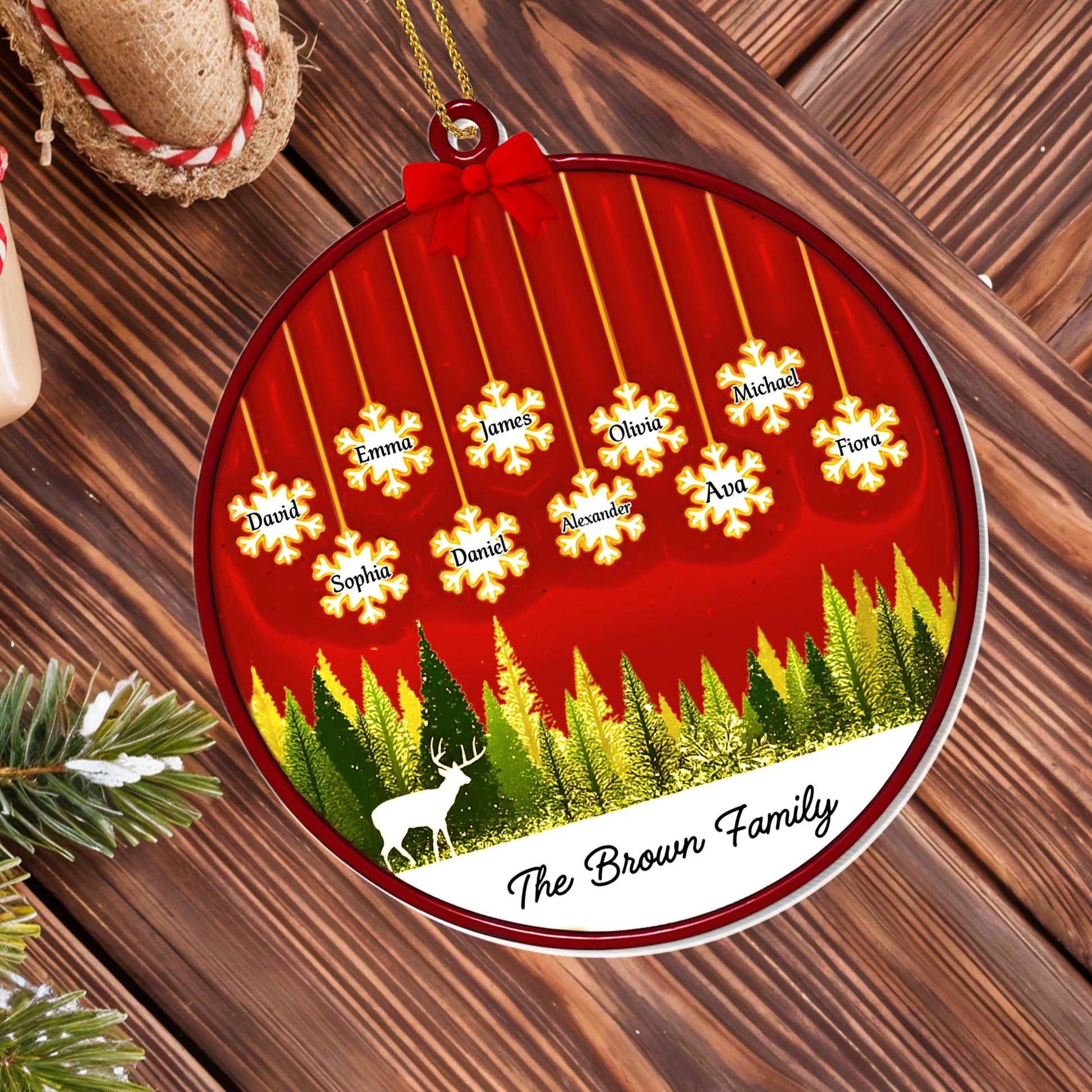 Serene Forest Scene With Snowflakes And Deer