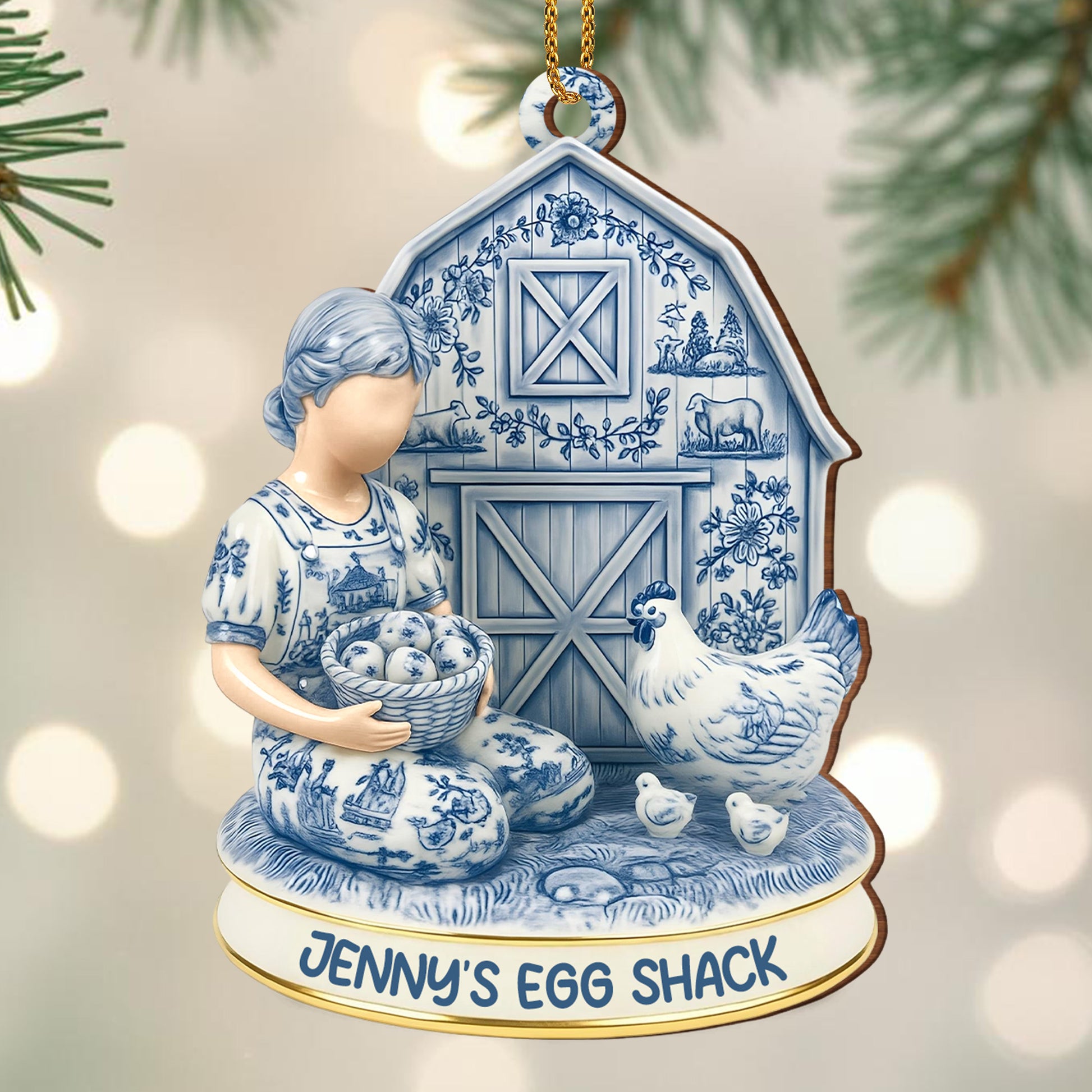 Customize Your Farmhouse Ornament With Charming Barn Scene