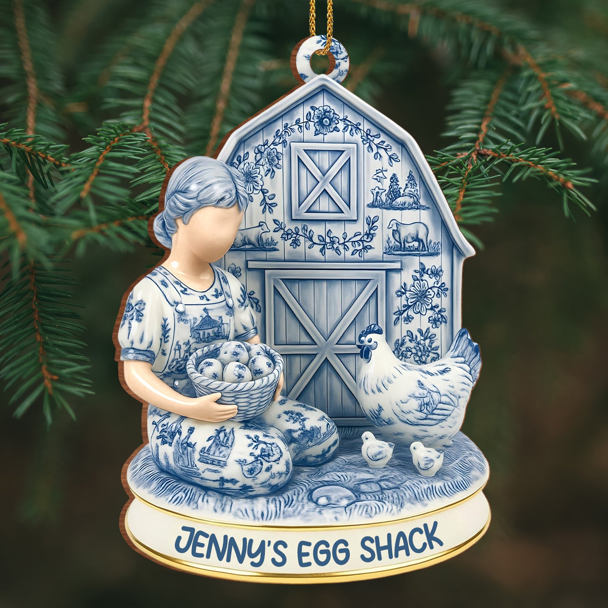 Customize Your Farmhouse Ornament With Charming Barn Scene