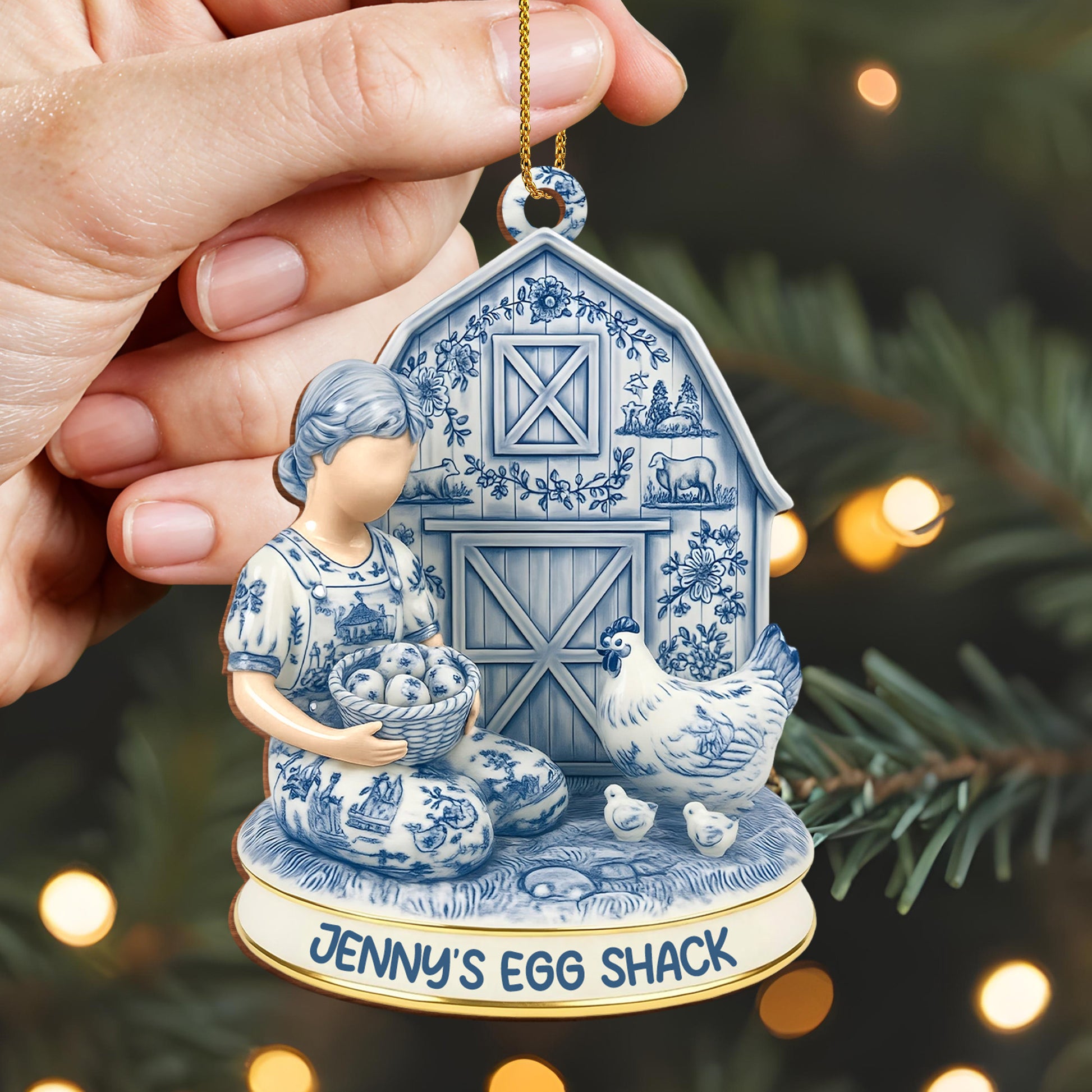 Customize Your Farmhouse Ornament With Charming Barn Scene