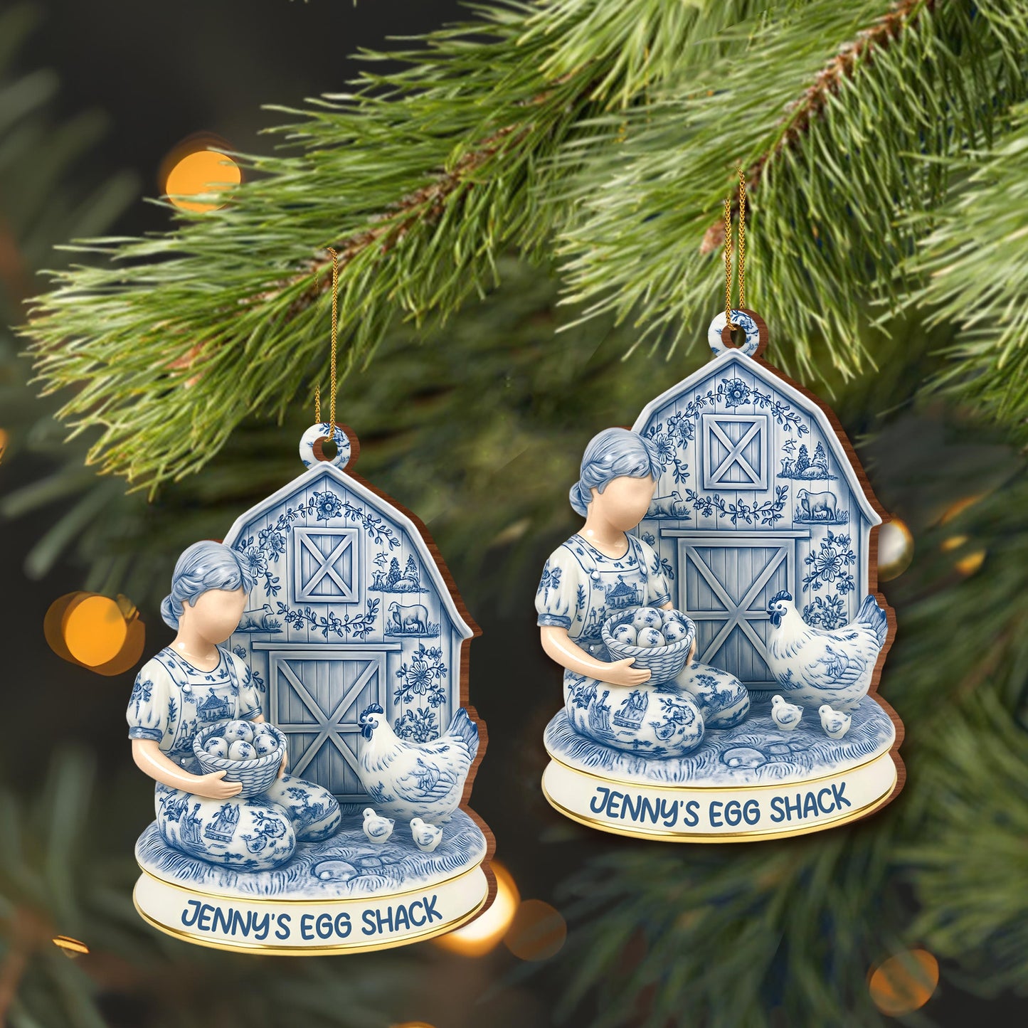 Customize Your Farmhouse Ornament With Charming Barn Scene