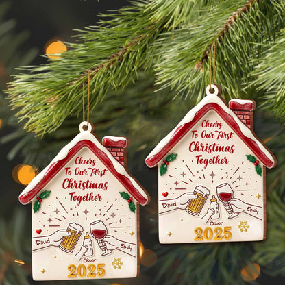 Cheers To Our First Christmas Together House Ornament