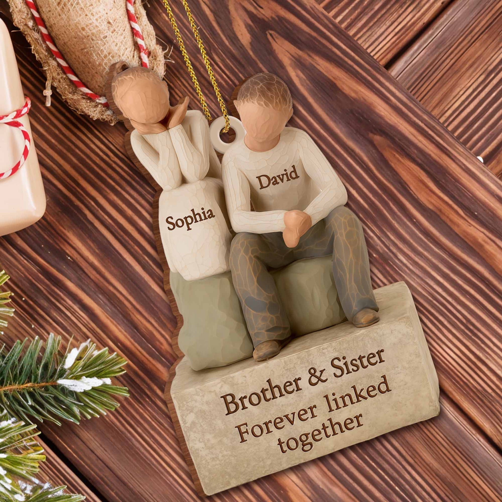 Brother And Sister Forever Linked Together Ornament