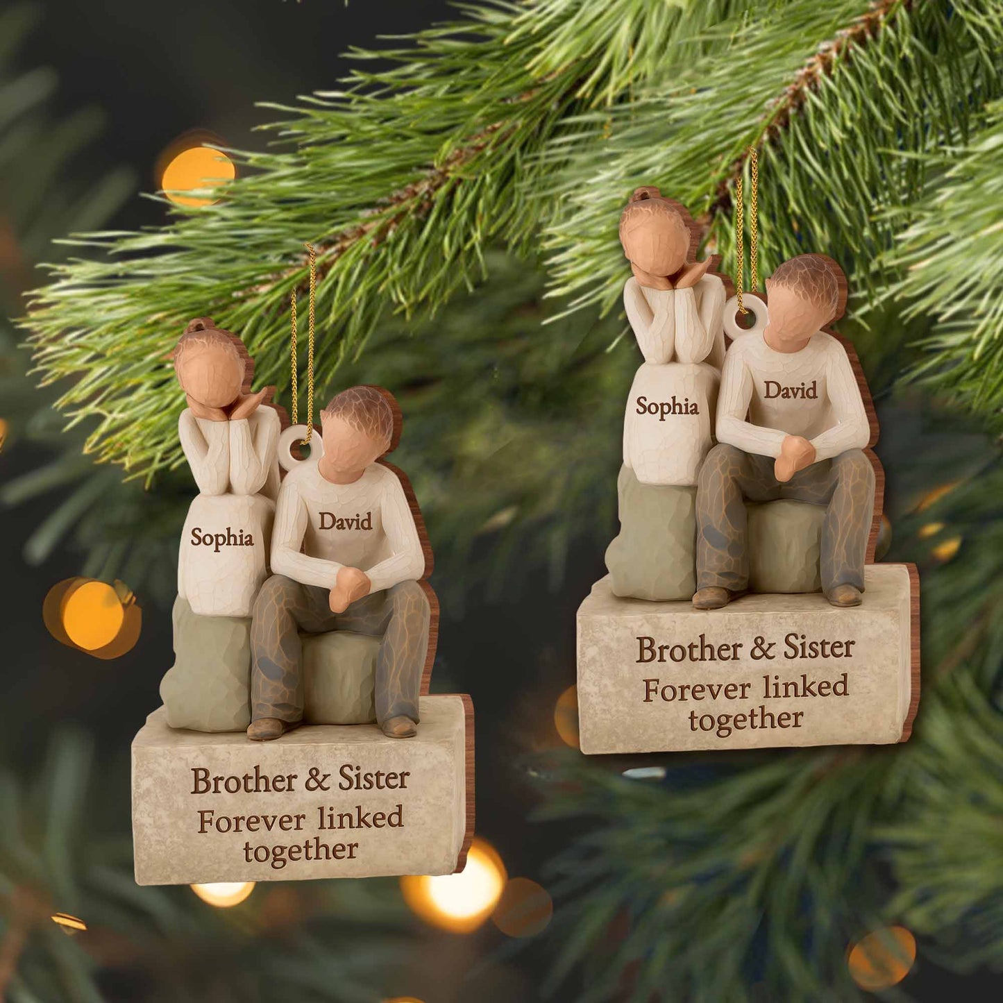 Brother And Sister Forever Linked Together Ornament
