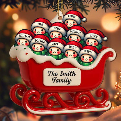 Personalized Family Christmas Sleigh Ornament