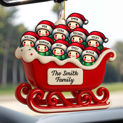 Personalized Family Christmas Sleigh Ornament