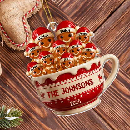 Customizable Family Christmas Cup With Gingerbread Figures