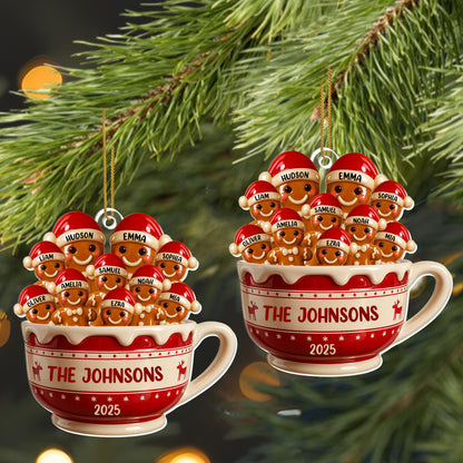 Customizable Family Christmas Cup With Gingerbread Figures