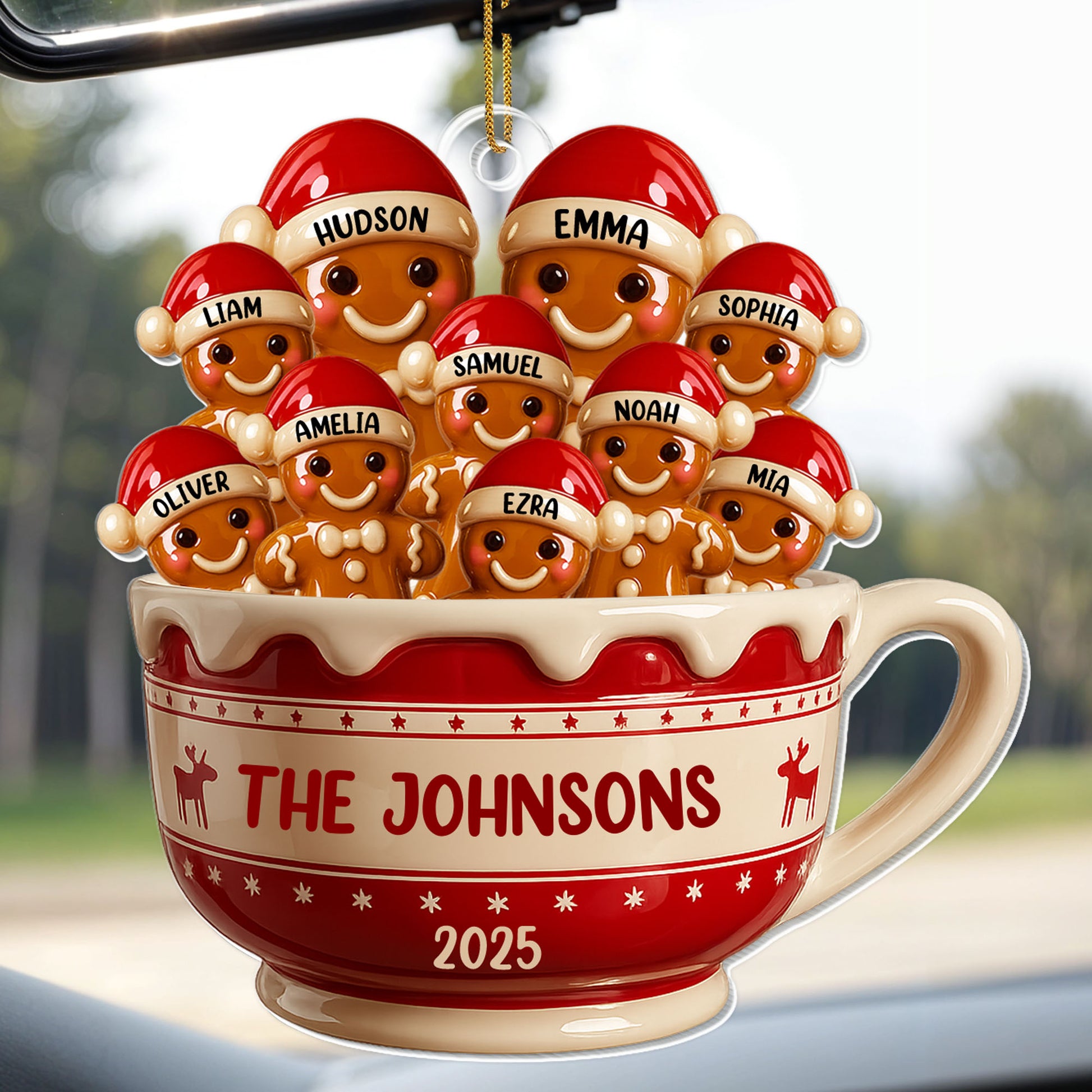 Customizable Family Christmas Cup With Gingerbread Figures