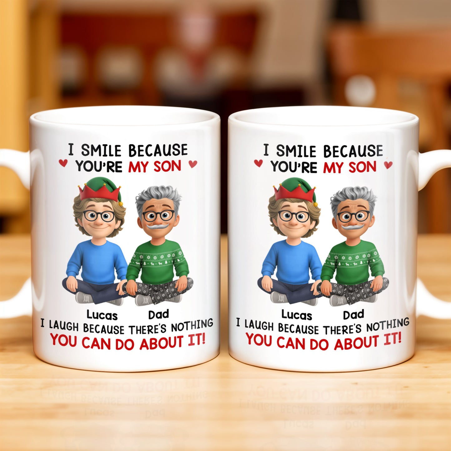 I Smile Because You're My Son, Cartoon Figures and Christmas Sweaters