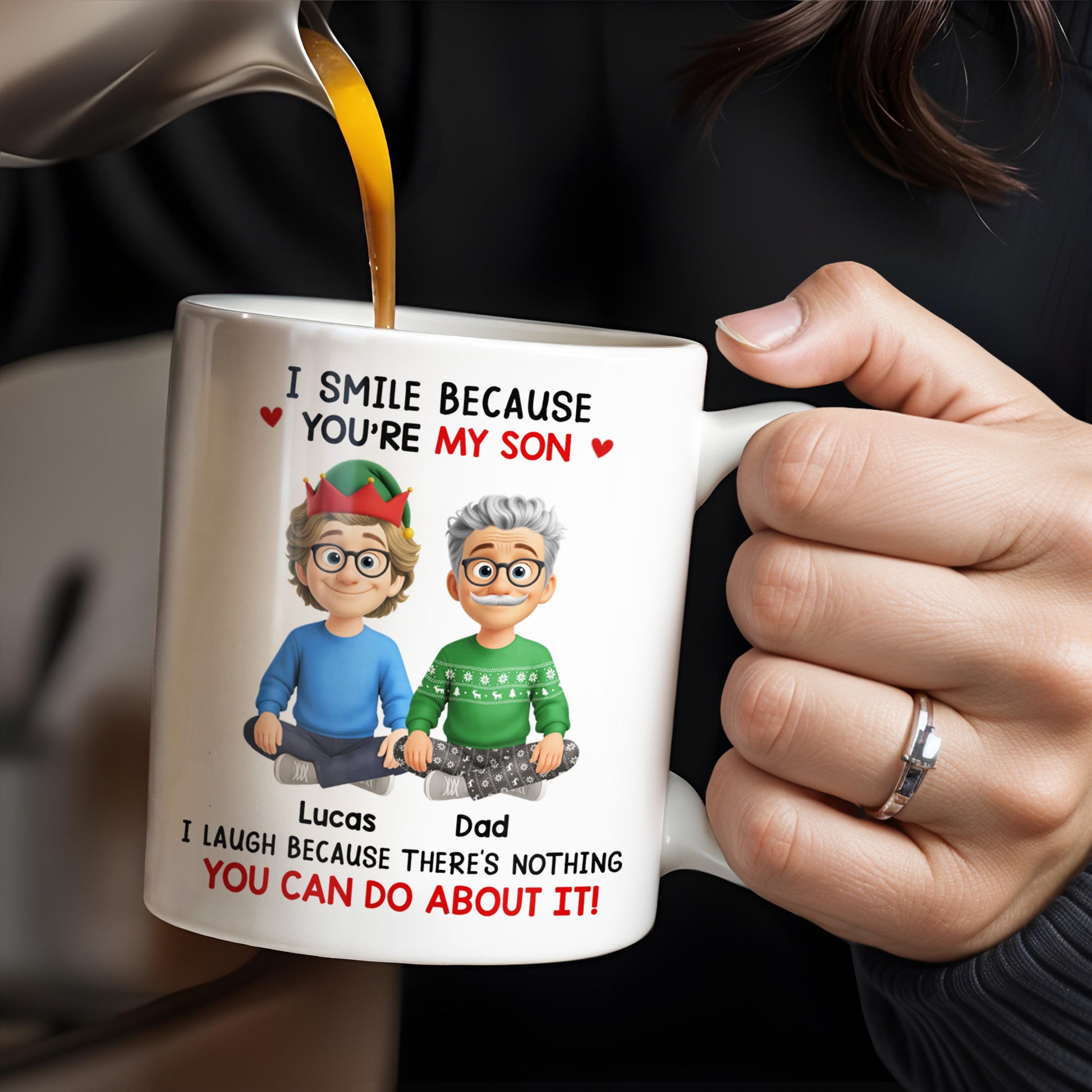 I Smile Because You're My Son, Cartoon Figures and Christmas Sweaters