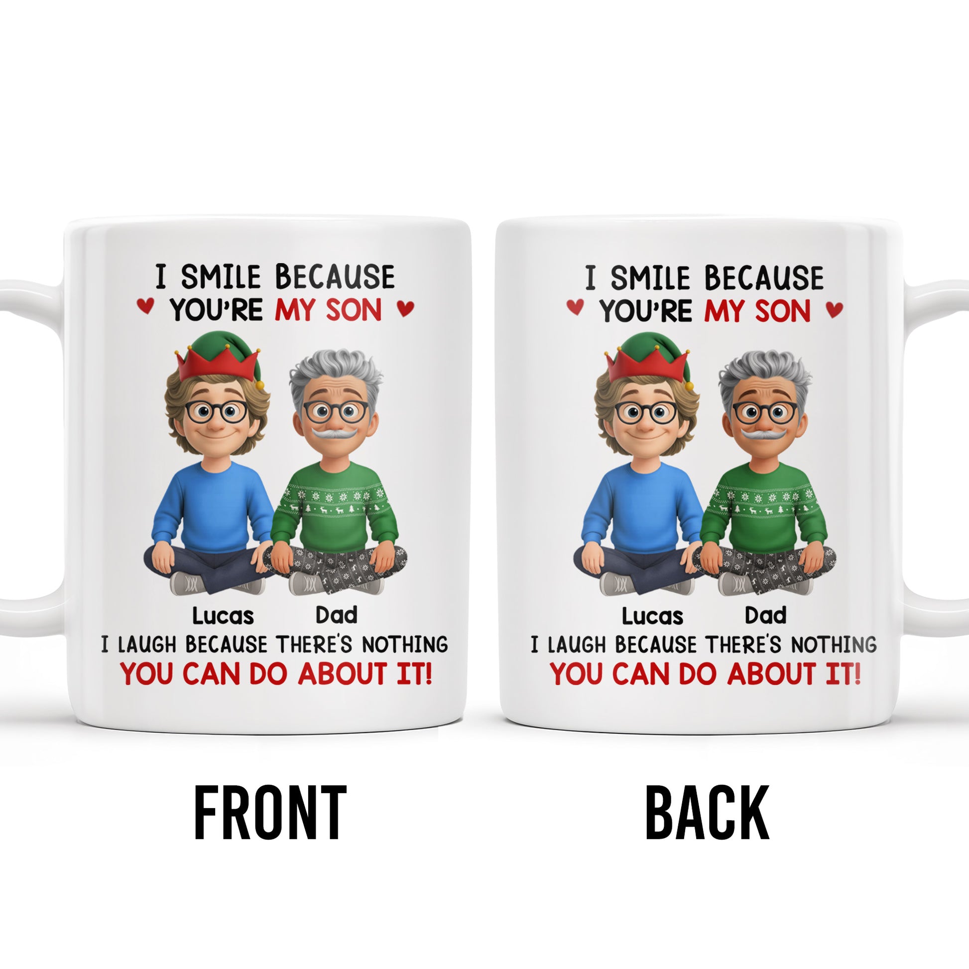 I Smile Because You're My Son, Cartoon Figures and Christmas Sweaters