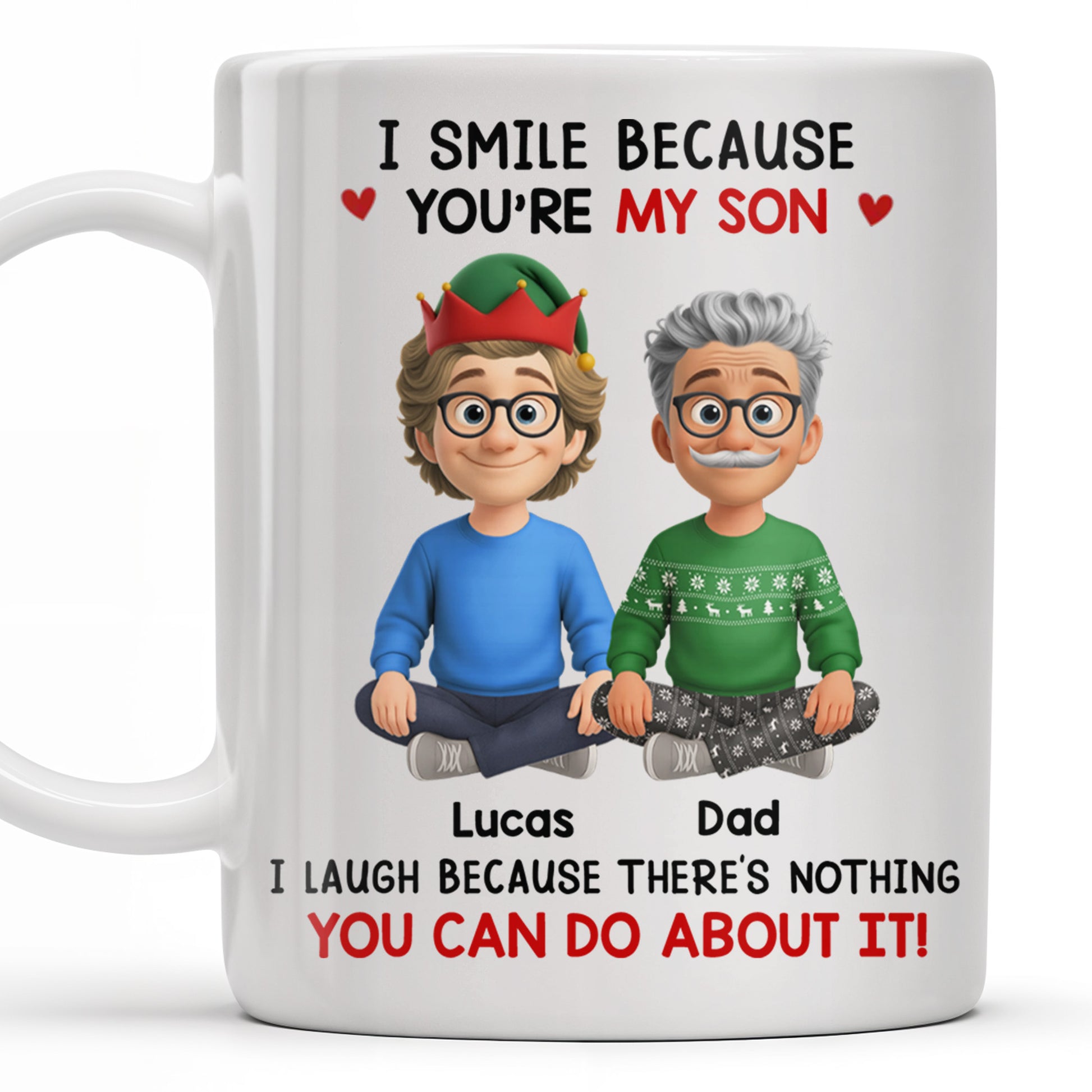 I Smile Because You're My Son, Cartoon Figures and Christmas Sweaters