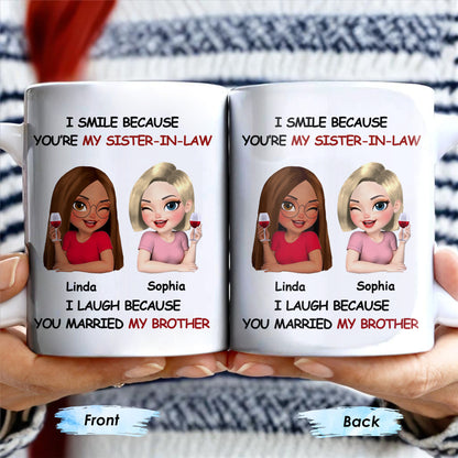 I Smile Because You're My Sister-In-Law, Two Women With Wine Glasses