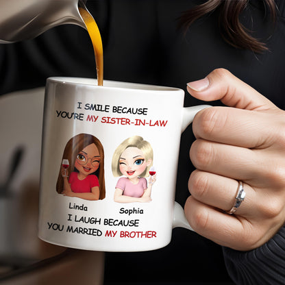 I Smile Because You're My Sister-In-Law, Two Women With Wine Glasses