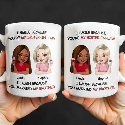 I Smile Because You're My Sister-In-Law, Two Women With Wine Glasses