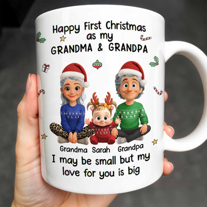Happy First Christmas As My Grandma & Grandpa Mug