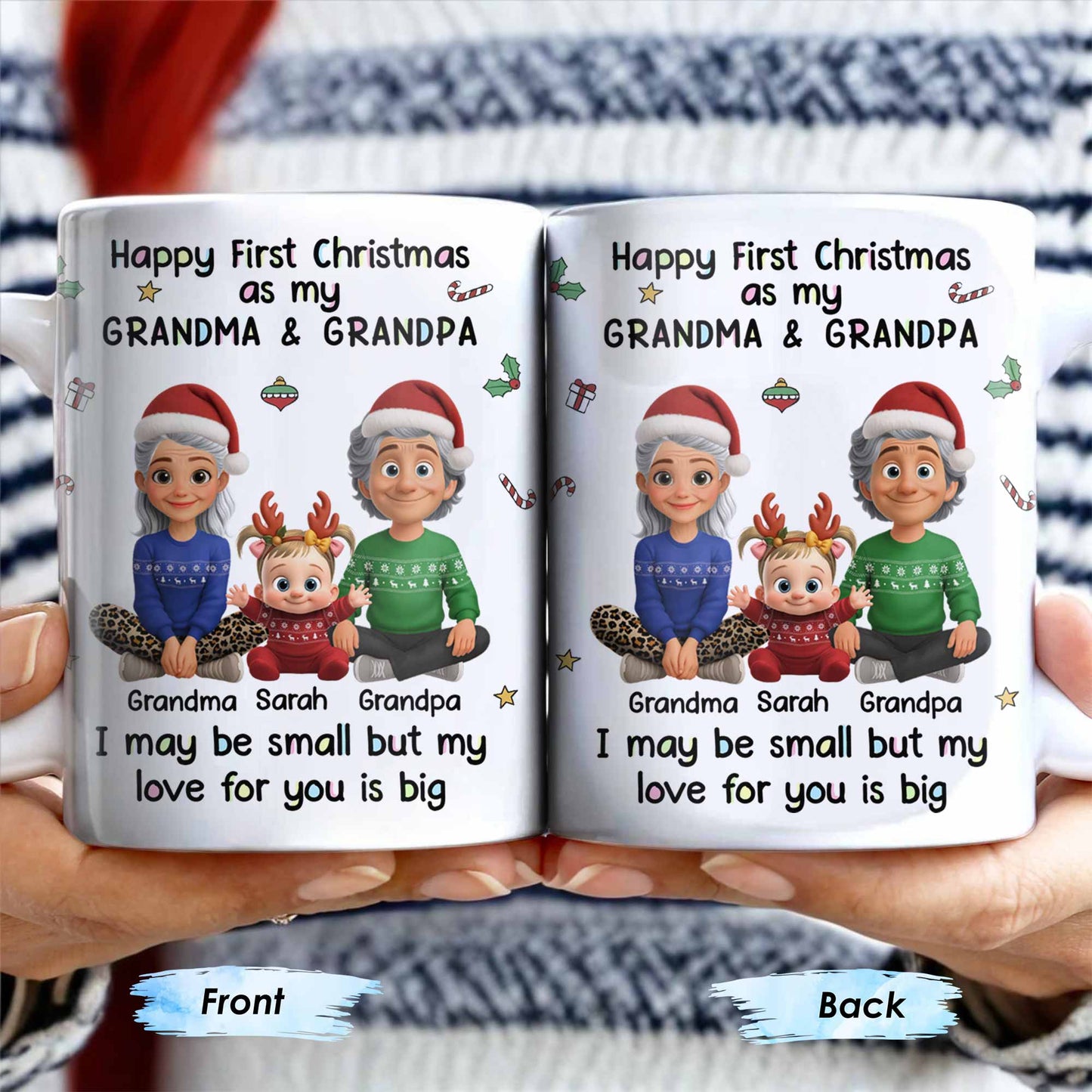 Happy First Christmas As My Grandma & Grandpa Mug
