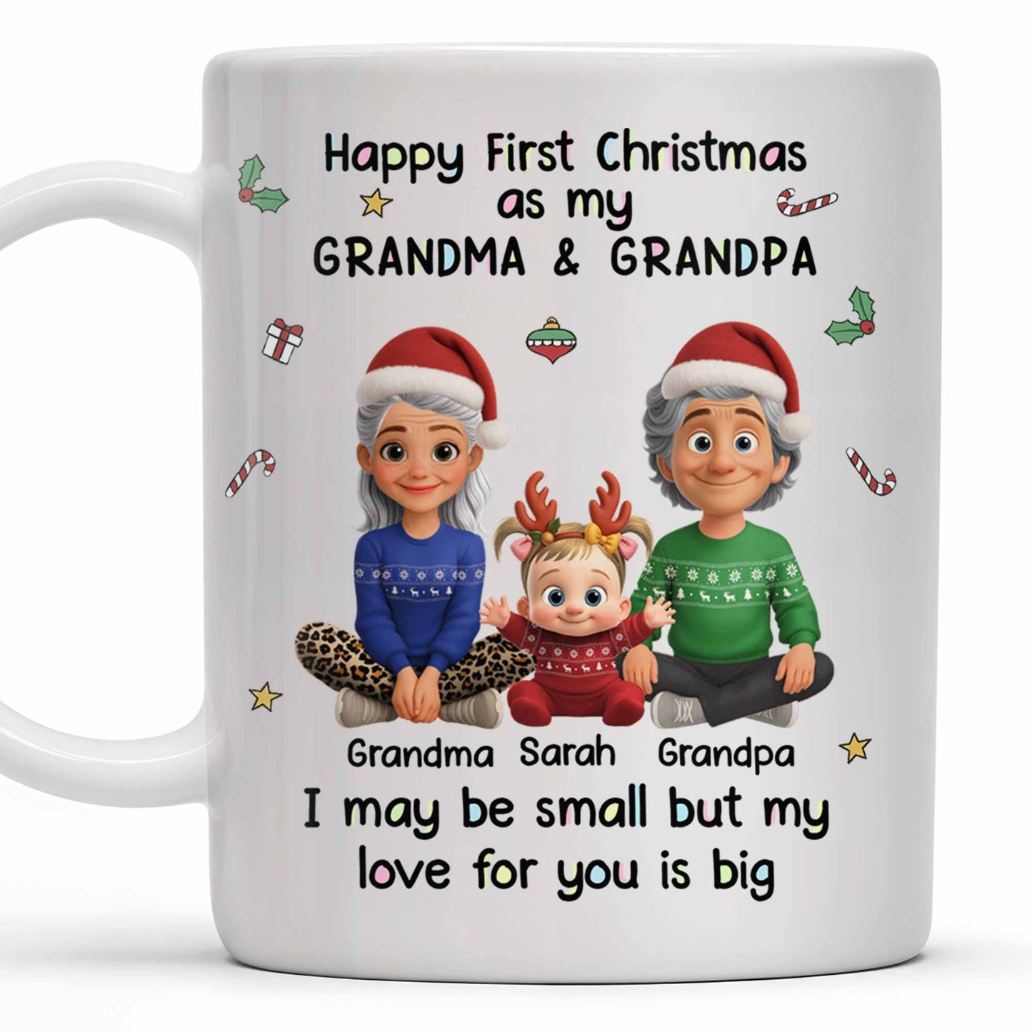 Happy First Christmas As My Grandma & Grandpa Mug