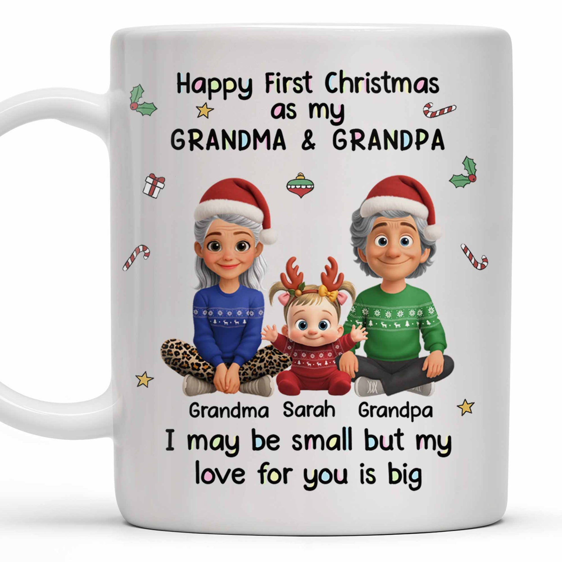 Happy First Christmas As My Grandma & Grandpa Mug