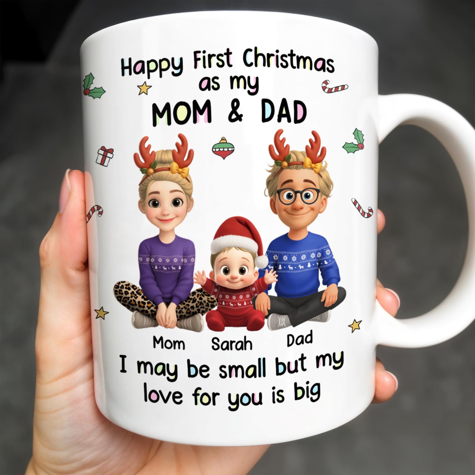 Happy First Christmas As My Grandma & Grandpa Mug