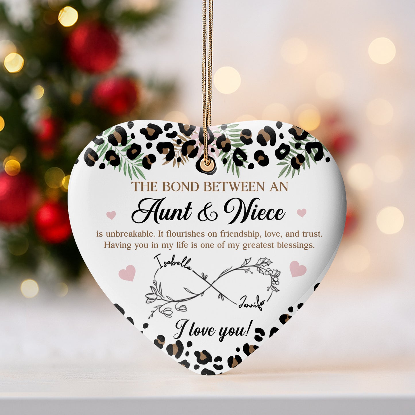 The Bond Between An Aunt & Niece, Hearts, Floral Design