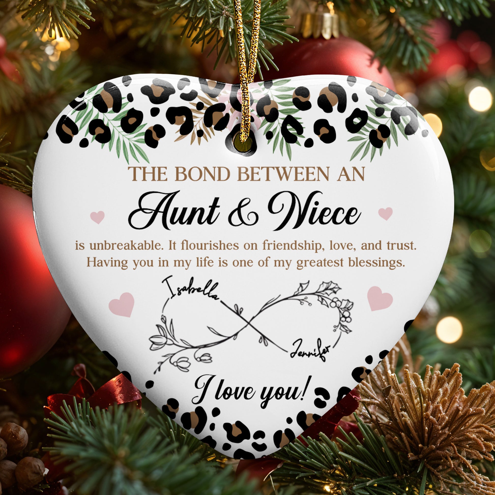 The Bond Between An Aunt & Niece, Hearts, Floral Design