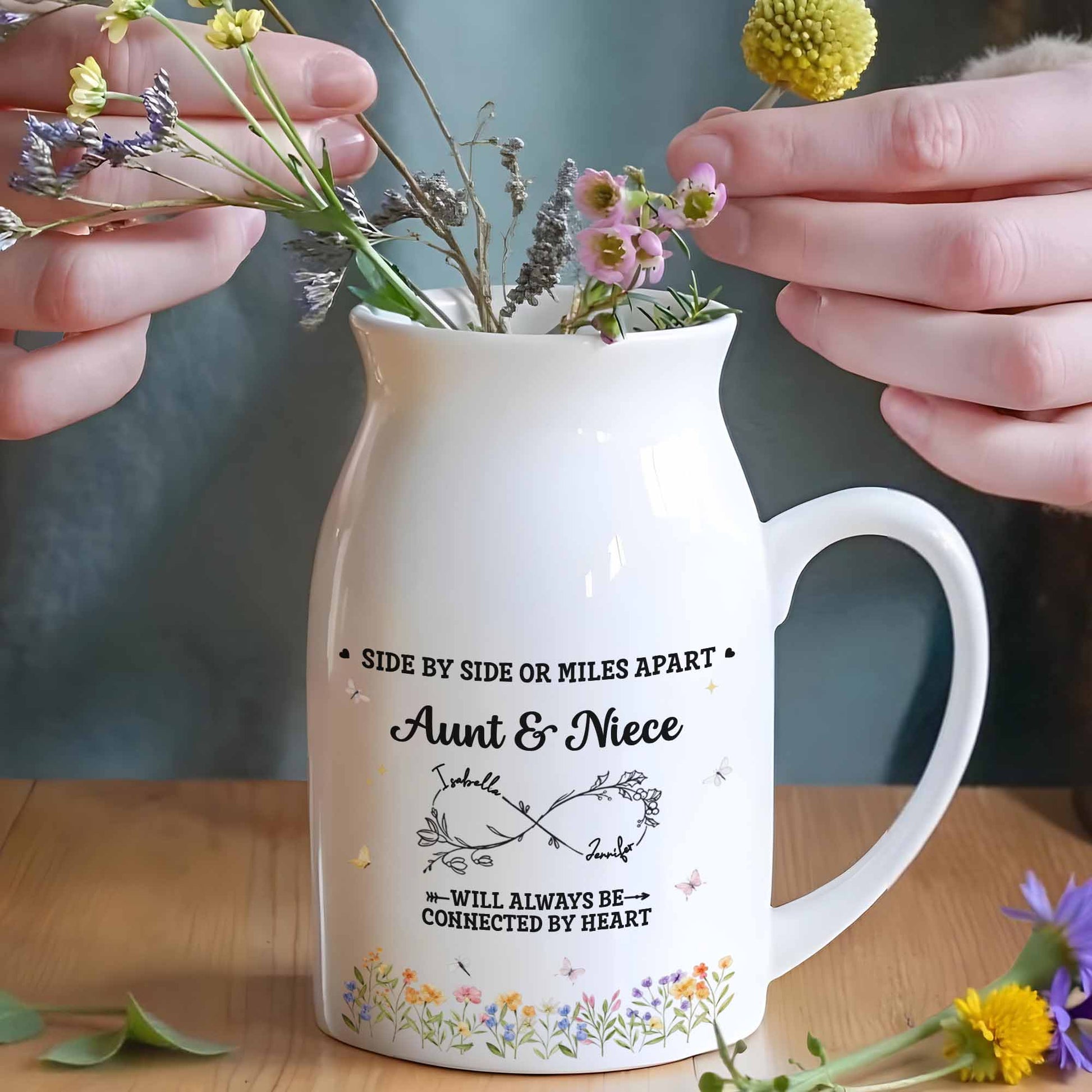 Aunt & Niece Always Connected By Heart With Flowers
