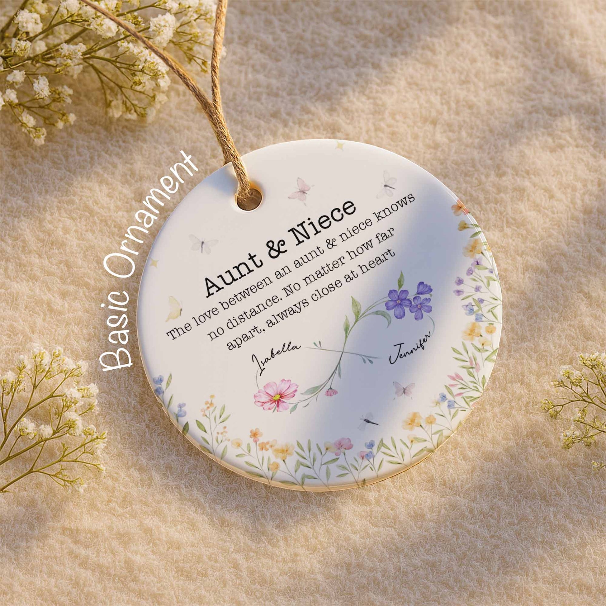 Love Between Aunt & Niece, Flowers And Butterflies