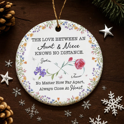 The Love Between An Aunt And Niece, Flowers And Butterfly