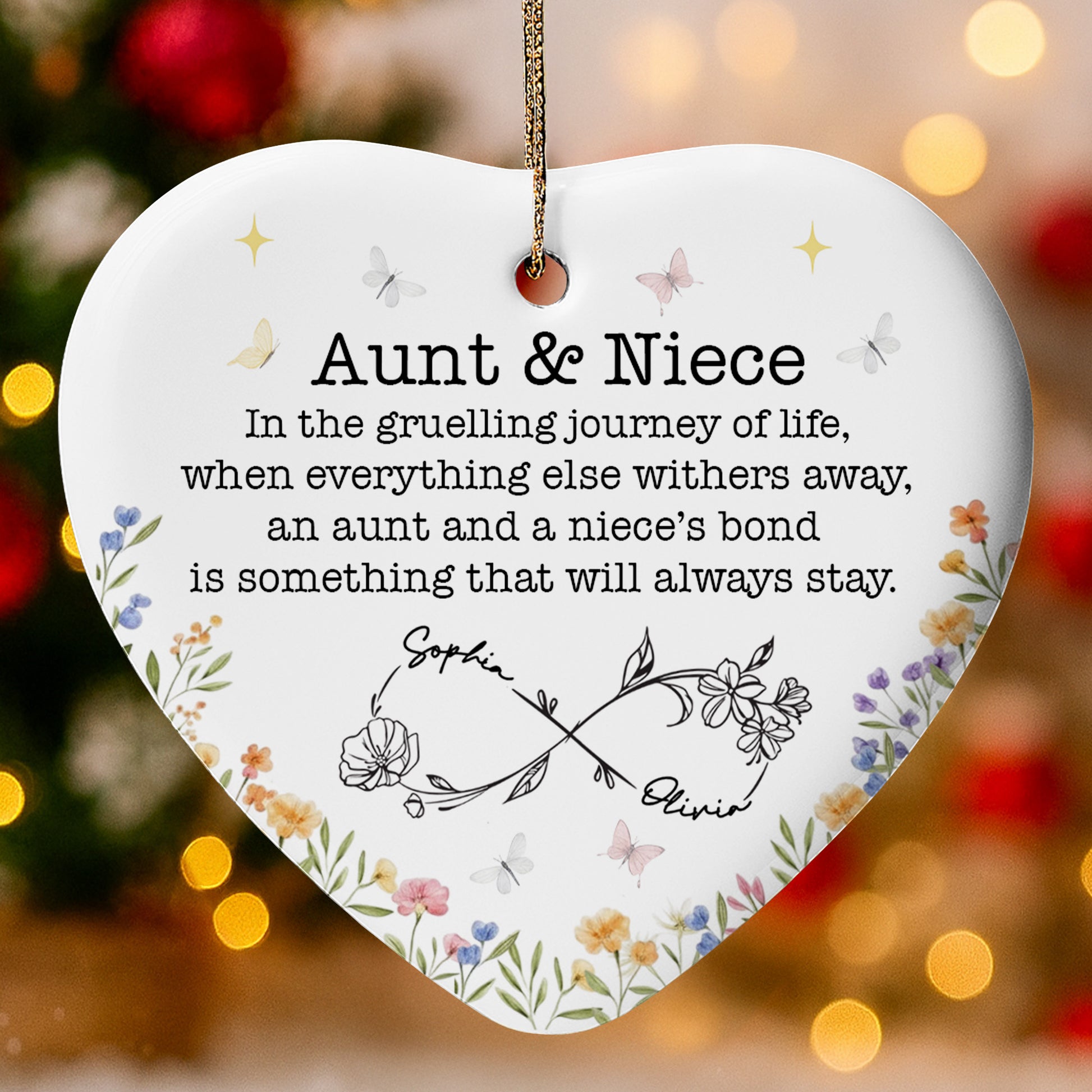 Aunt & Niece Forever Bond With Flowers And Butterflies