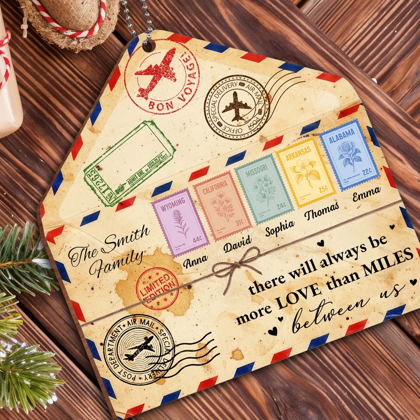 More Love Than Miles, Family Travel Ornament