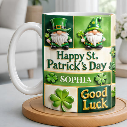 Happy St. Patrick's Day Good Luck Gnomes and Shamrocks