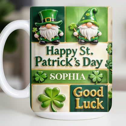 Happy St. Patrick's Day Good Luck Gnomes and Shamrocks