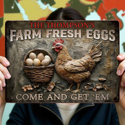 Farm Fresh Eggs Come And Get 'Em With Chicken And Flowers