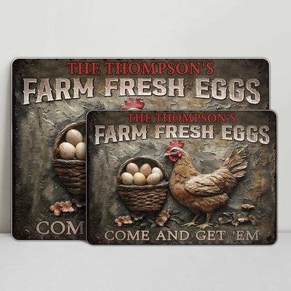 Farm Fresh Eggs Come And Get 'Em With Chicken And Flowers