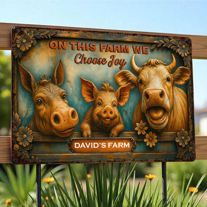 On This Farm We Choose Joy With Pigs And Cow