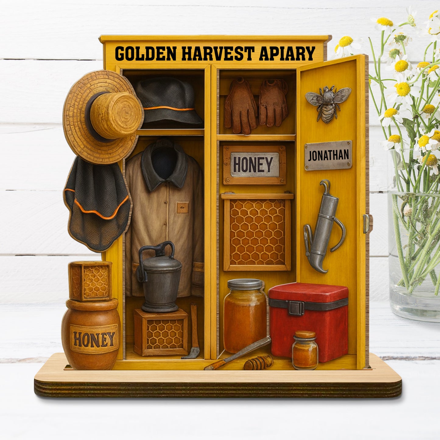 Customize This Wood Plaque, Bee, Honey Pot, Gardening Tools