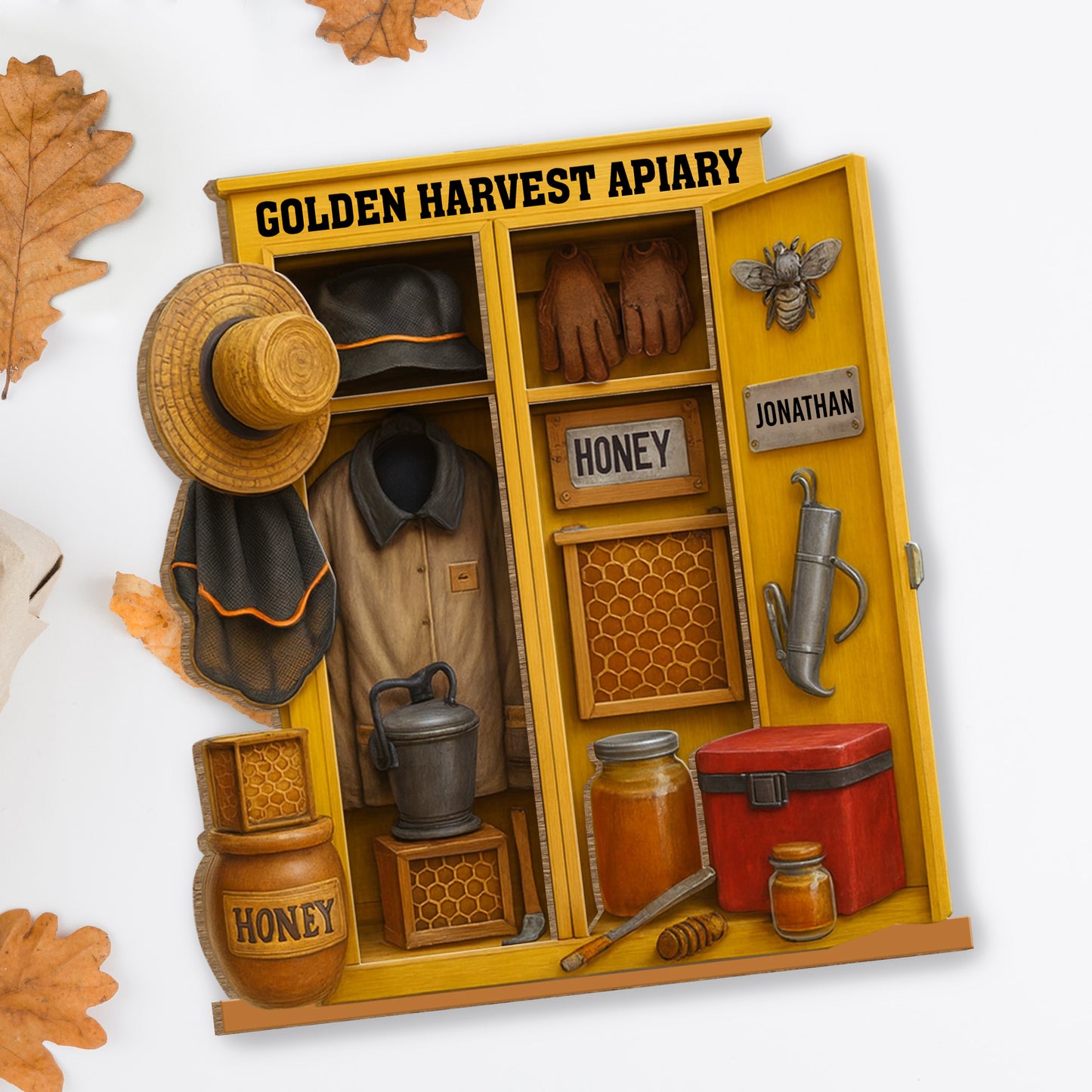 Customize This Wood Plaque, Bee, Honey Pot, Gardening Tools