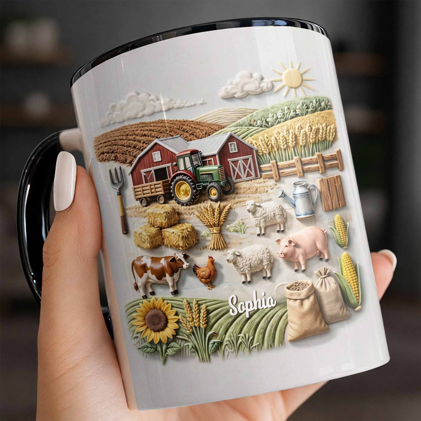 Serene Farm Life, Barns, Tractors And Sunflowers