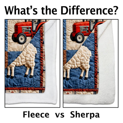 Personalized Farm Themed Blanket With Barn and Animals